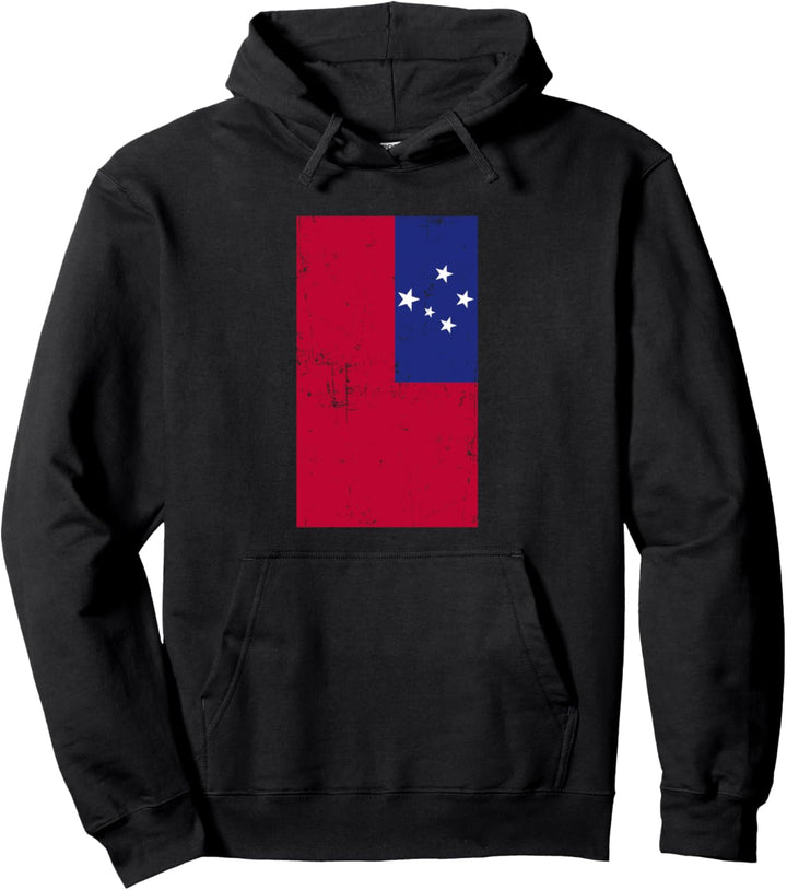 Samoa Oceania Polynesia Apia Distressed Flag Pullover Hoodie