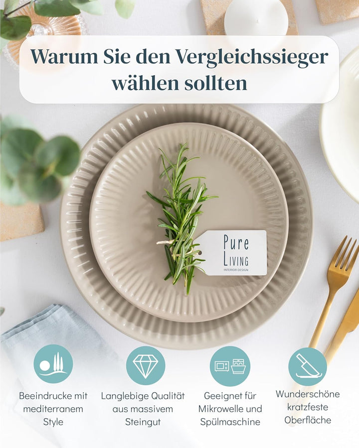 Steingut Kaffeetassen 6 Personen Hygge TESTSIEGER, Traumhaftes Skandinavisches Steingut Tassen Set,