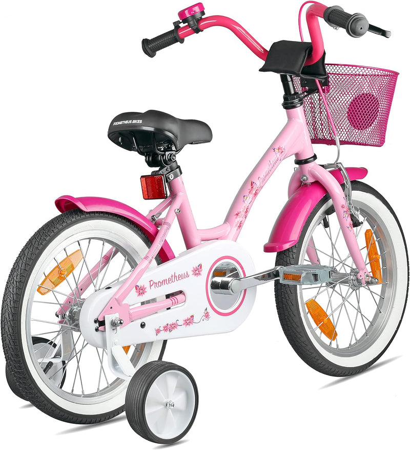 PROMETHEUS BICYCLES Kinderfahrrad ab 5 Jahren - Mädchenfahrrad 16 Zoll Kinder Fahrrad Mädchen Fahrra