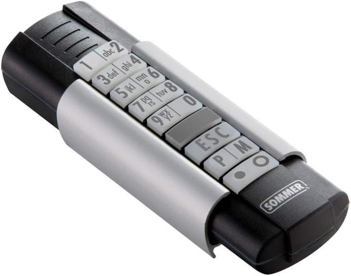 SOMMER Telecody+ Handsender 868,95 MHz 12-Befehl für SOMMER Torantriebe, S10212-00001, ‎Schwarz/Silb