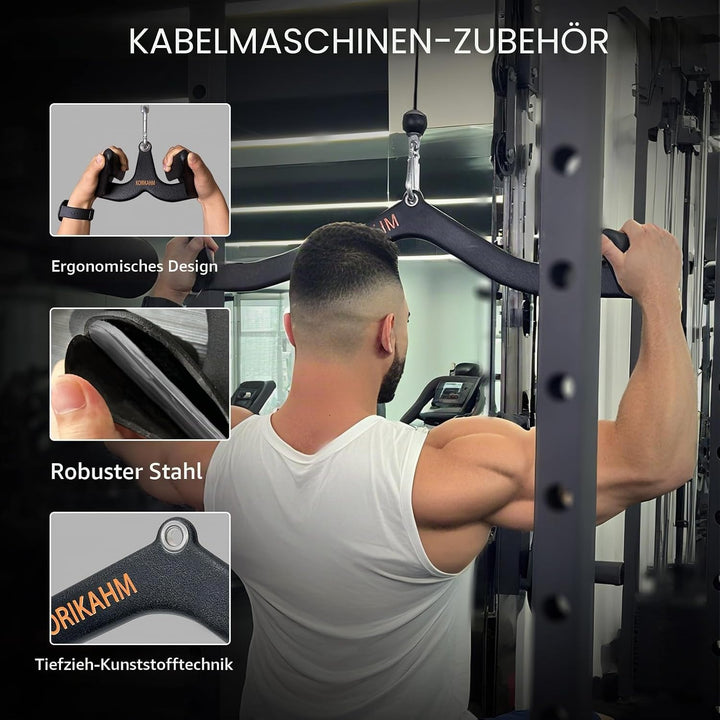 Ergonomic Design Lat Pull down Bar Grip Handle, Lat Pulldown Attachments, Strength Trainer for Athle