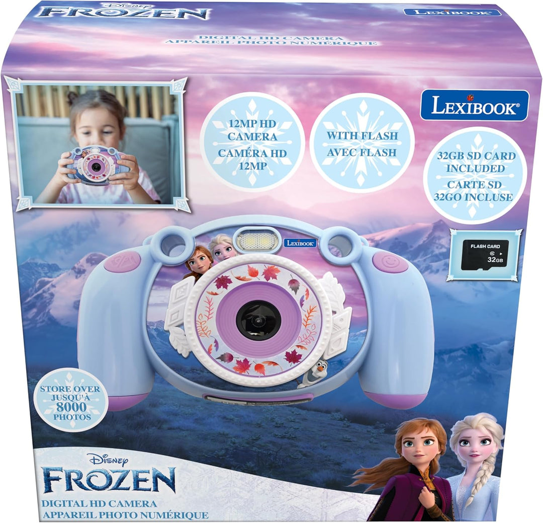Lexibook DJ080FZ Frozen-Kinder-Digitalkamera mit Foto-und Videofunktion, Spiele, Blau/lila, Frozen