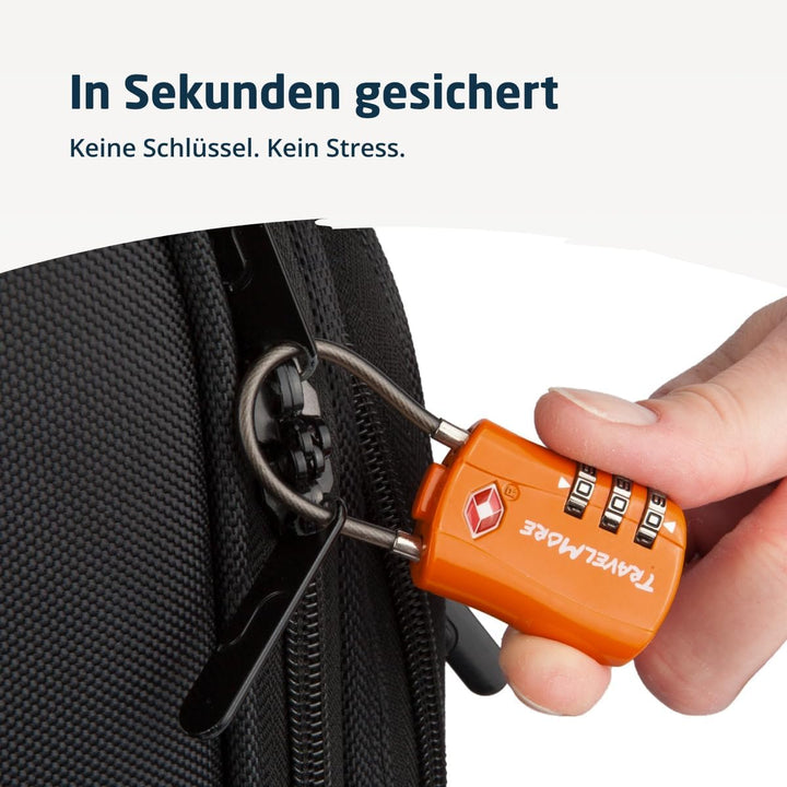 TSA-Kofferschlösser | Gepäckschlöss mit flexiblem Kabel | TSA-Schlöss für Flugreisen | Schlösser für