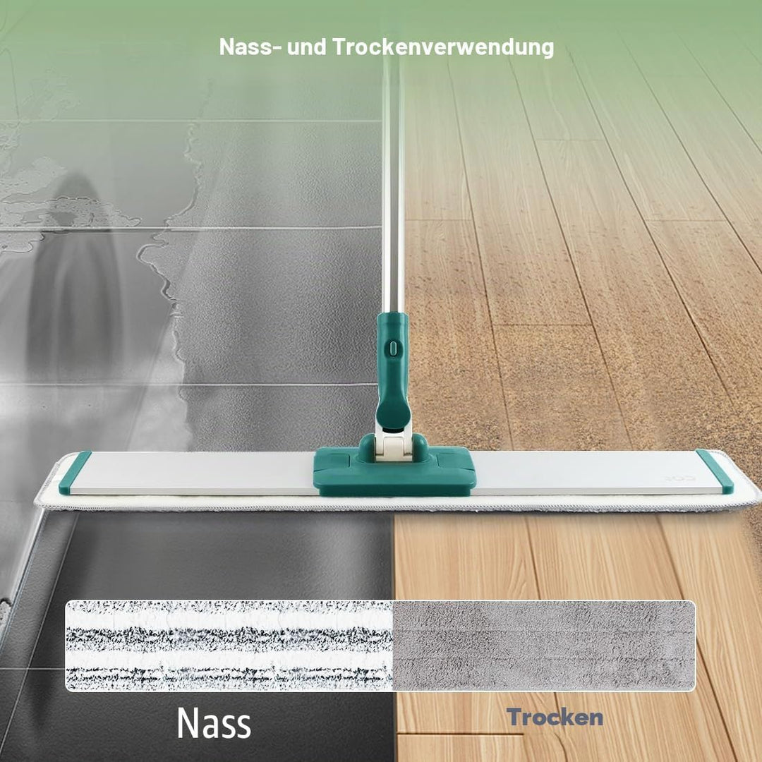 CQT Kommerzieller Flacher Mikrofaser-Bodenwischer, Reinigungssystem, 61 cm, nasses, trockenes und st