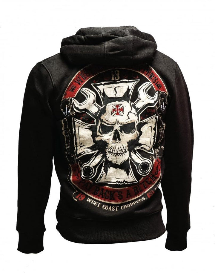 West Coast Choppers Zip Hoody Mechanic, Farbe:schwarz, Grösse:XXL