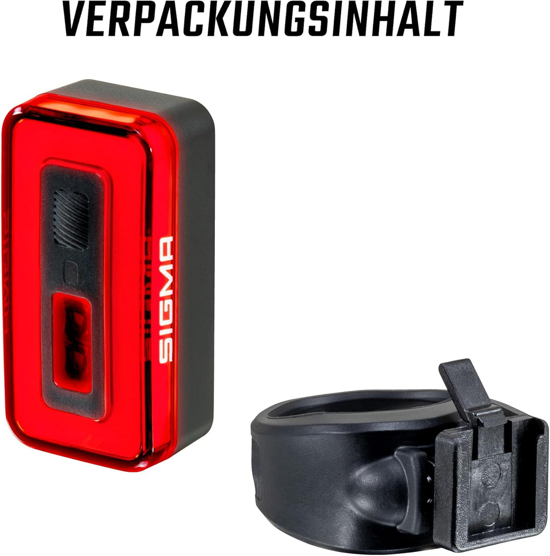 SIGMA HIRO 70 | StVZO zugelassenes COB-Fahrradrücklicht inkl. Bremslicht & Notfall-Bremslicht | USB-
