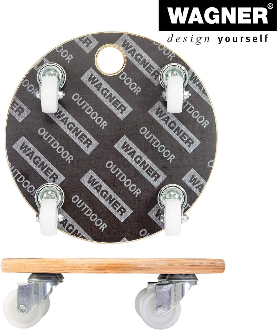 Wagner Pflanzenroller Maxigrip Ø 29 x 8,5 cm I Kübelroller f. Aussenbereich + Innenbereich I Transpo