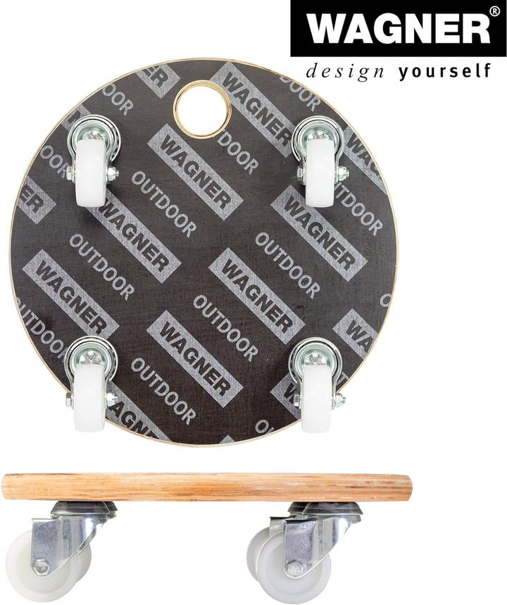 Wagner Pflanzenroller Maxigrip Ø 29 x 8,5 cm I Kübelroller f. Aussenbereich + Innenbereich I Transpo