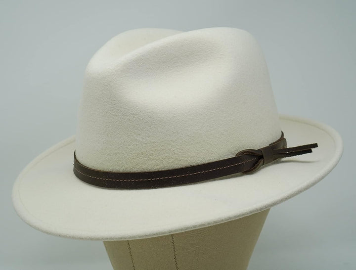 The Stoker – leichte breite Krempe – wasserabweisend – Fedora Trilby Style Filzhut XS Roh, XS Roh