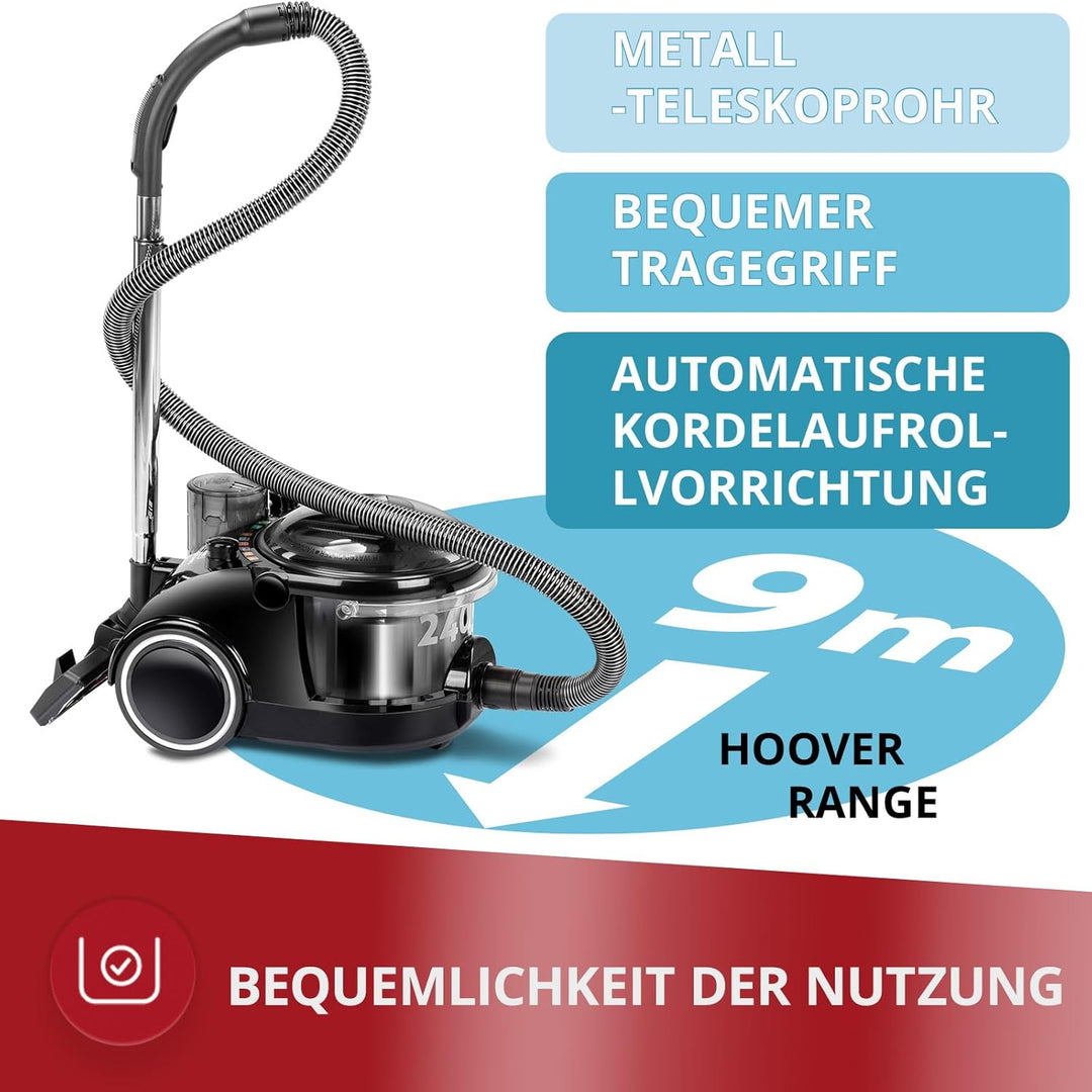 MPM - MOD-47 - Staubsauger mit Bora-Wasserfilter und Luftreiniger - für Allergiker - gegen Milben, T