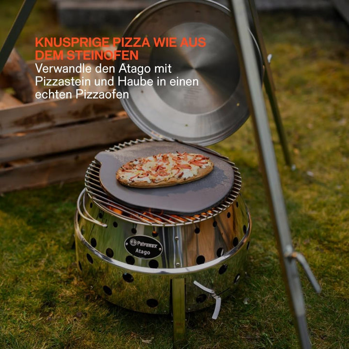 Petromax Atago Grill Set - 4-in-1 Funktion: Grill, Ofen, Herd & Feuerschale | Inkl. Edelstahl-Haube