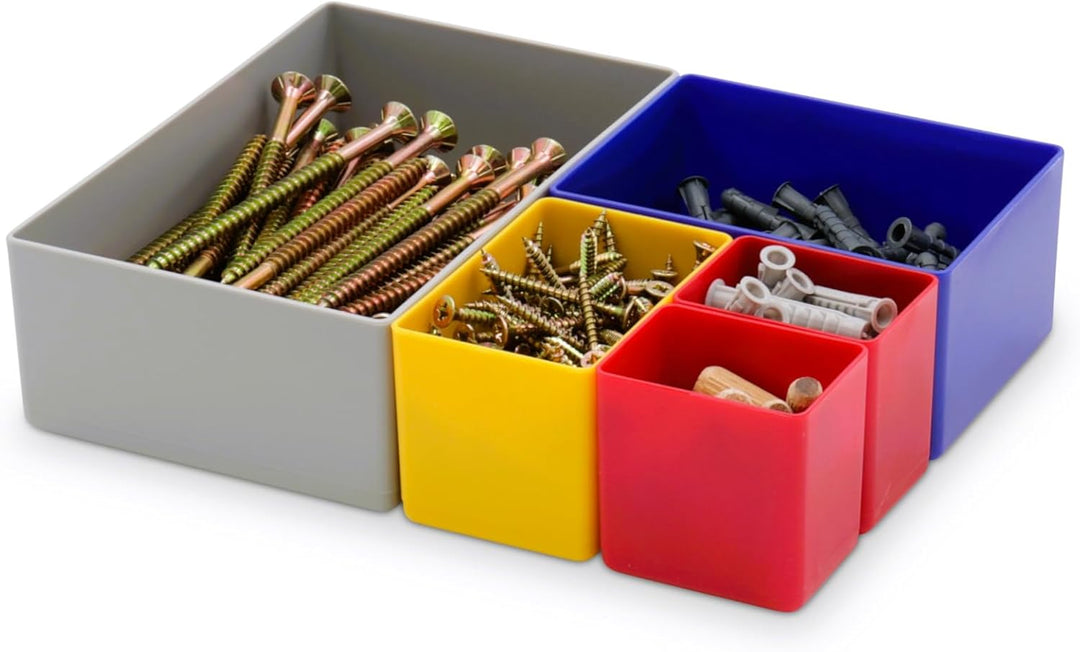 Schubladen Einsatzkasten Mix Set, verschiedene Grössen & Farben, Schubladeneinsätze, Kleinteilesorti
