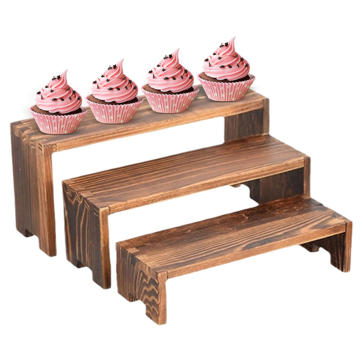 Generisch Holz Präsentationsstufe - Holz Cupcake Ständer - Rechteckiger Dessert Organizer Für Ausste