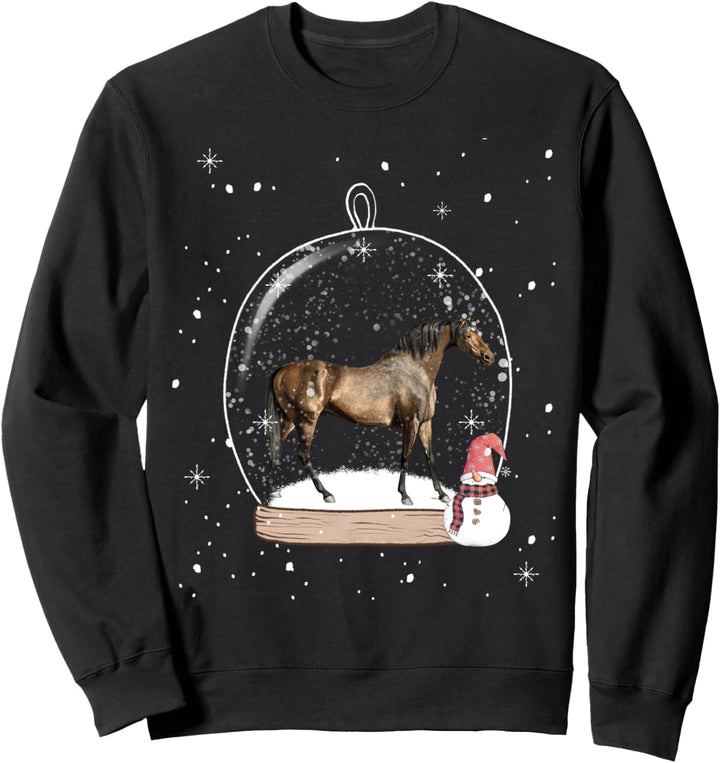 Weihnachten Pferd Schneekugel Pyjama Sweatshirt