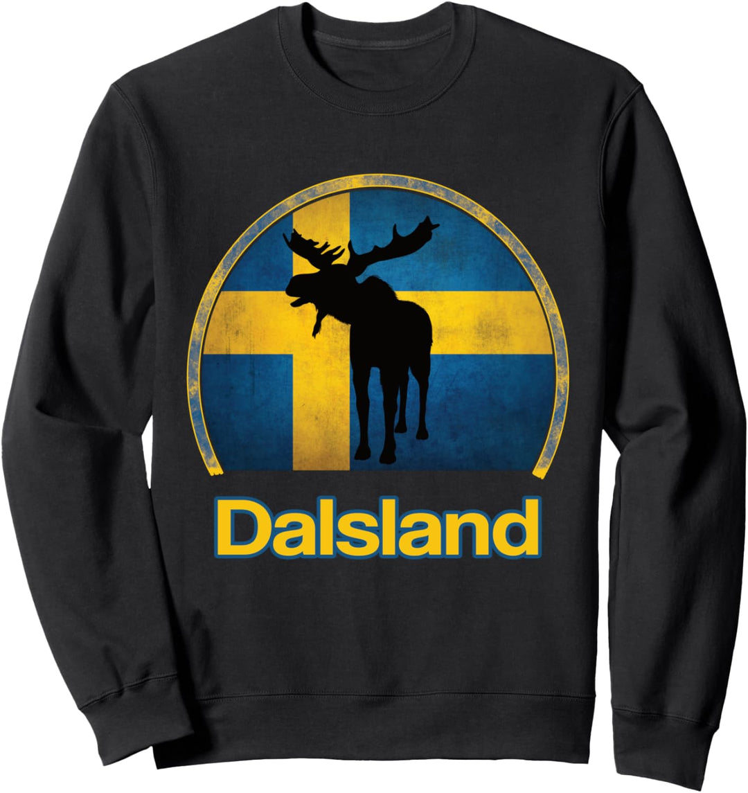 Elch Schweden Flagge Dalsland Skandinavien Retro Sweatshirt