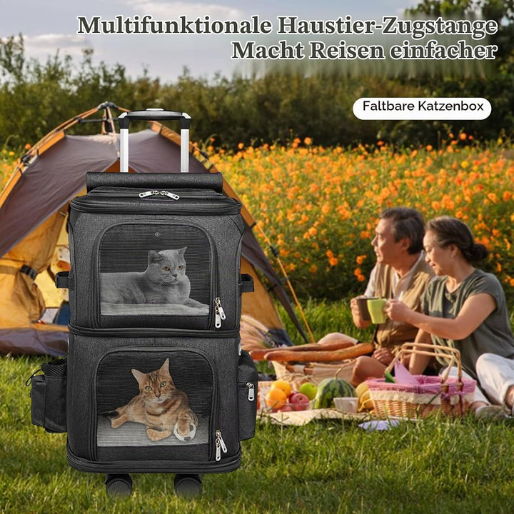 Katzenrucksack, Katzentrager Rucksack mit Zwei Fächern Haustier Hunde Katzen Rucksack Raumkapsel mit