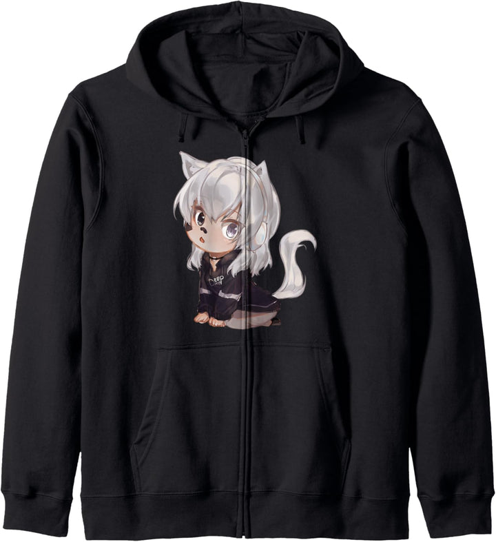 Cute Anime Cat Kawaii Chibi Japanese Cat Lover Gift Kapuzenjacke