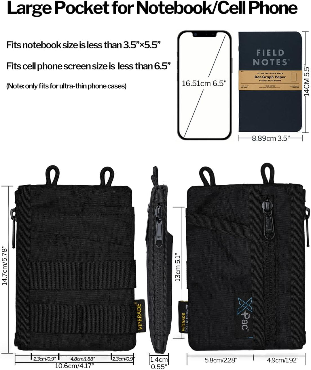 VIPERADE VE16N X-Pac EDC Tasche Werkzeug Organizer, Multifunktionale Kleine Werkzeugtasche Mit 7 Tas