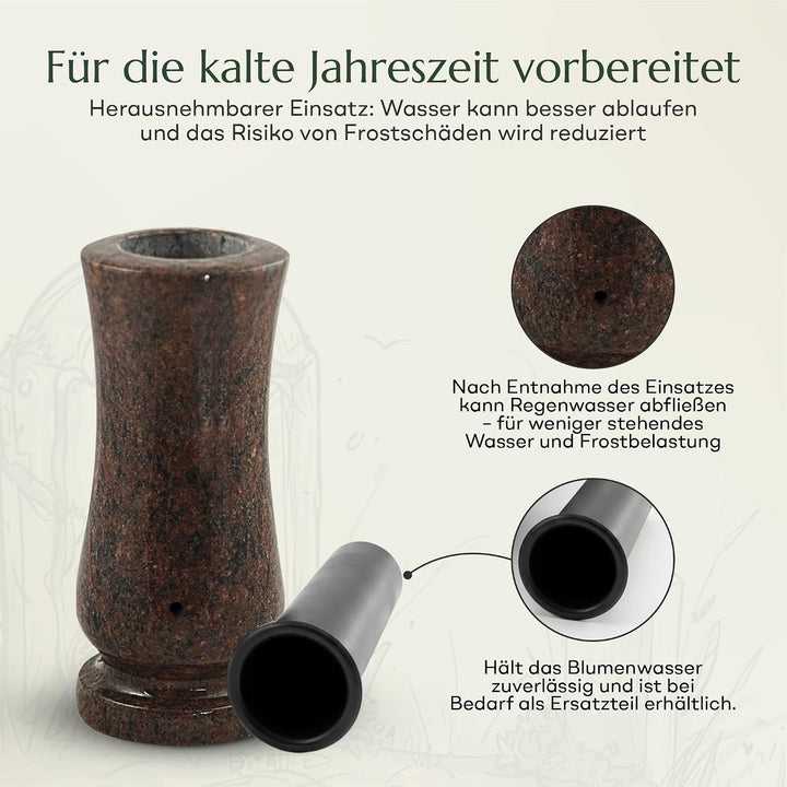 designgrab Taille-medium Grabvase aus Granit
