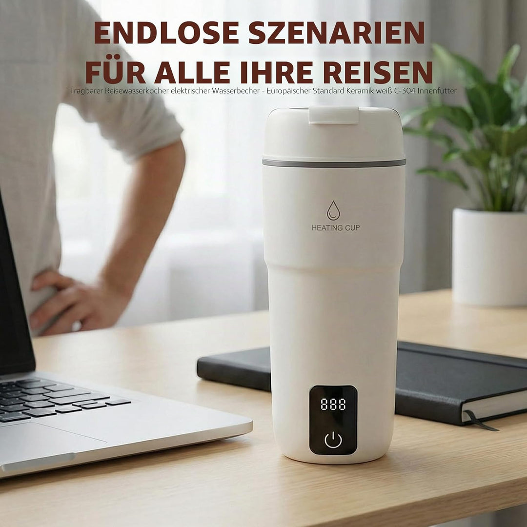 350ml Elektrischer Reisewasserkocher Klein: 4-Stufige Temperaturregelung Tragbarer Wasserkocher Mini