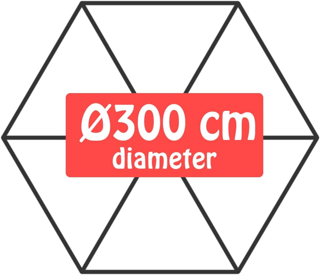 Lesliliving Sonnenschirm Gemini Dunkelgrau/Anthrazit Ø300 cm | Höhenverstellbar | mit kostenlosem Au