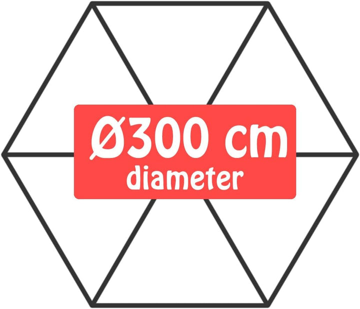 Lesliliving Sonnenschirm Gemini Dunkelgrau/Anthrazit Ø300 cm | Höhenverstellbar | mit kostenlosem Au