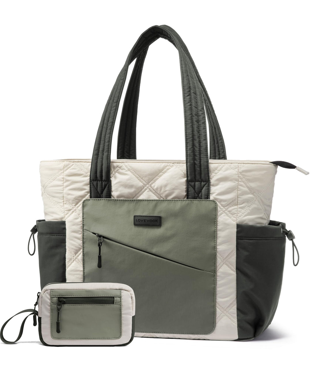 LOVEVOOK Shopper Tasche Damen Gross, Arbeitstasche Leicht Handtasche Puffer Tote Work Bag 15,6/17,3
