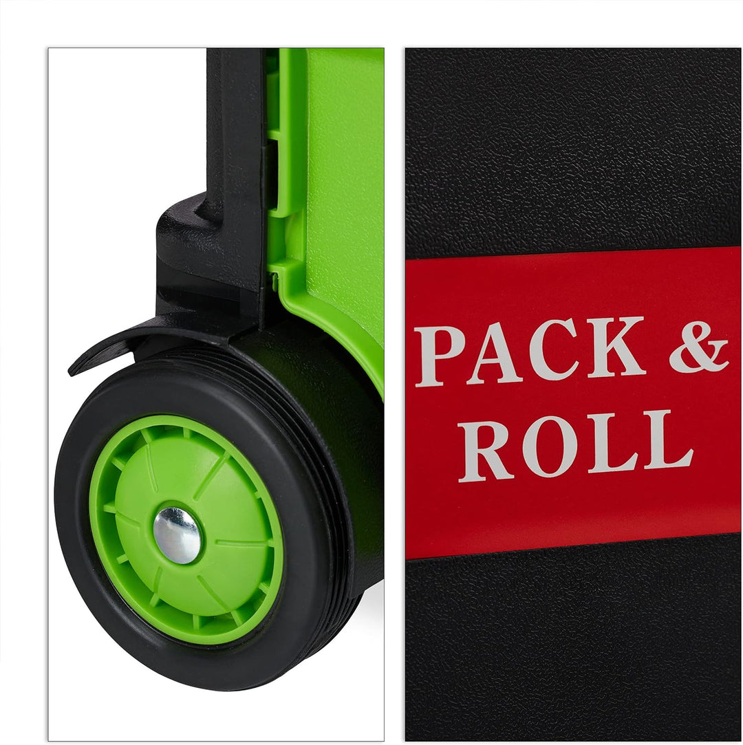 Relaxdays Einkaufstrolley klappbar, Teleskop-Griff, 2 Gummi Rollen, bis 35 kg, Shopping Trolley, Alu