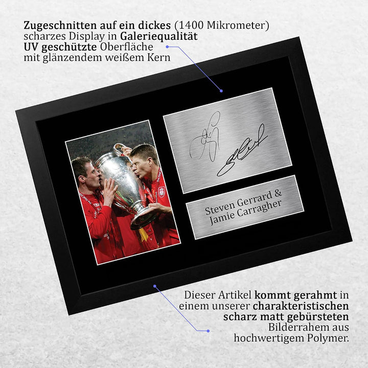 HWC Trading FR Autogramm Steven Gerrard & Jamie Carragher Liverpool Gifts Gedruckt Autogramm für Fan