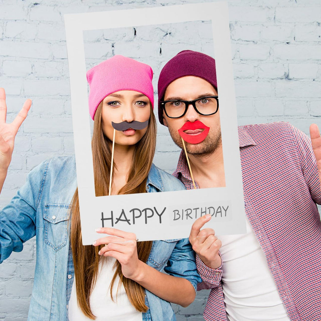 Vaguelly Bilderrahmen für Fotokabinen, Requisiten, Geburtstagsfeiern, Selfie-Rahmen, Happy Birthday,