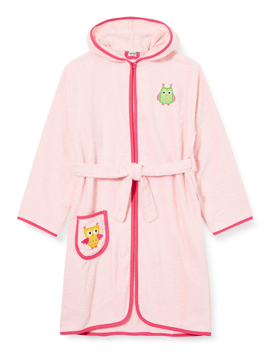 Playshoes Unisex Kinder Frottee-Bademantel Morgenmantel 122-128 Eule, 122-128 Eule