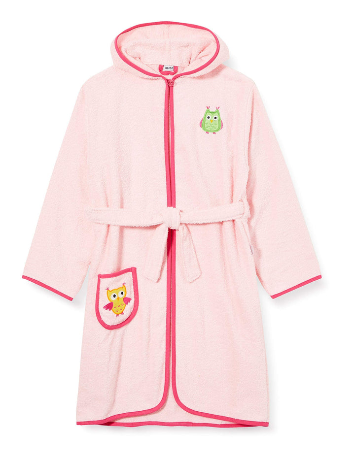 Playshoes Unisex Kinder Frottee-Bademantel Morgenmantel 122-128 Eule, 122-128 Eule