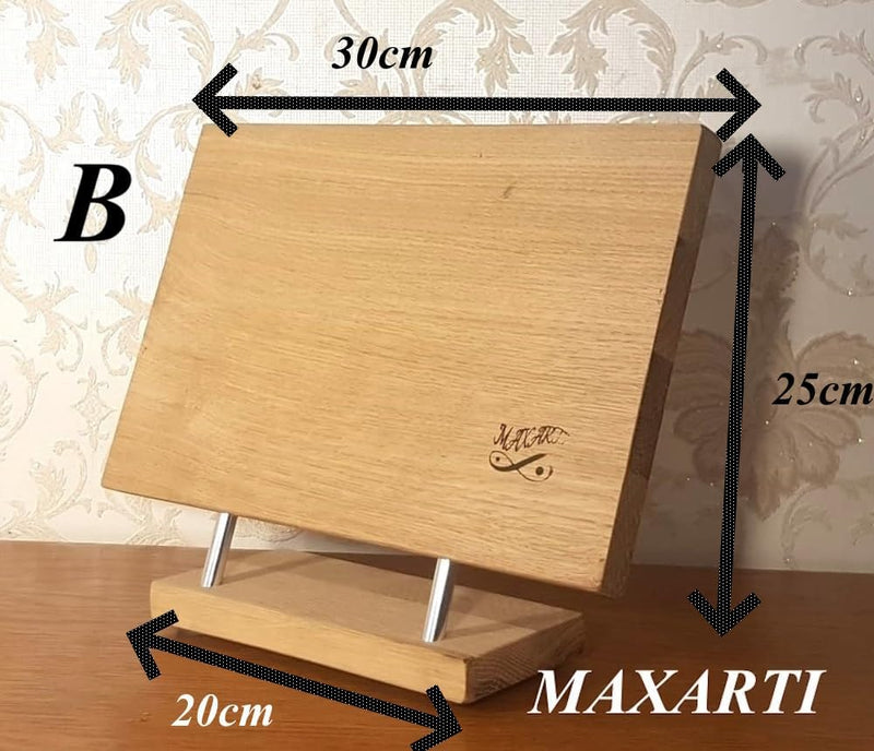 Maxarti Eichenholz Magnetisch Messerhalter Doppelseitige Messerblock Messerleiste 10x30x25cm mit sta