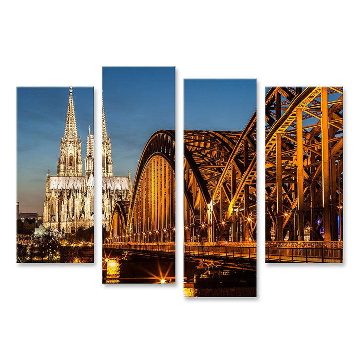 islandburner Bild auf Leinwand Hohenzollernbrücke Und Kölner Dom In Der Abenddämmerung Bilder Wandbi