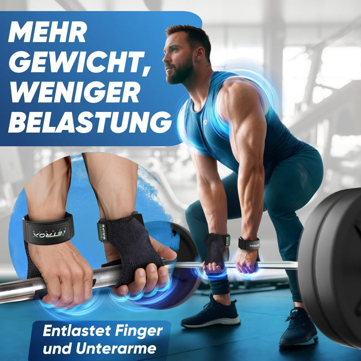 NetroxSports® – Elite Grips Zughilfen für Bodybuilding, Gewichtheben, Krafttraining &amp; Fitness – spez
