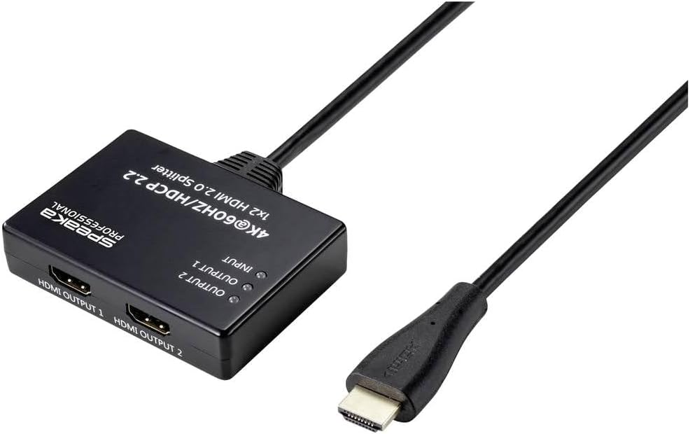 SpeaKa Professional SP-9443508 1+2 Port HDMI-Splitter Schwarz
