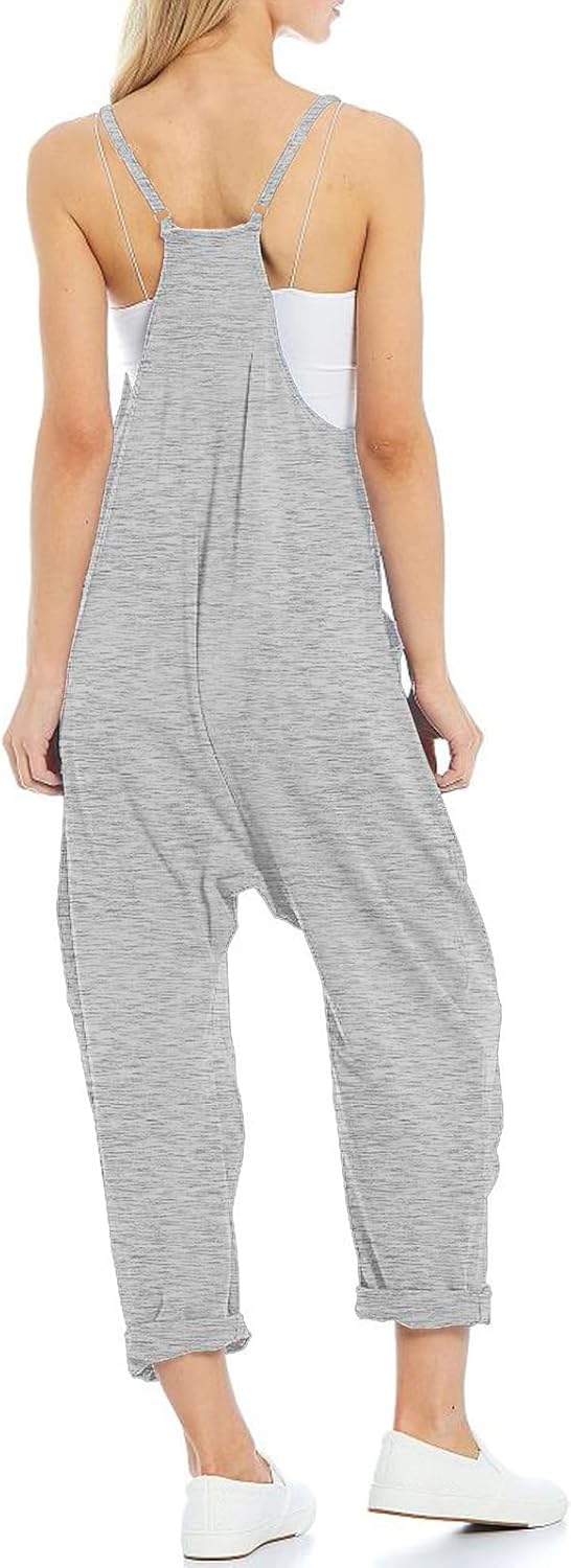 VUTRU Stylischer Damen Sommer Overall – Ärmelloser Jumpsuit mit lockerer Passform,V-Ausschnitt,trend