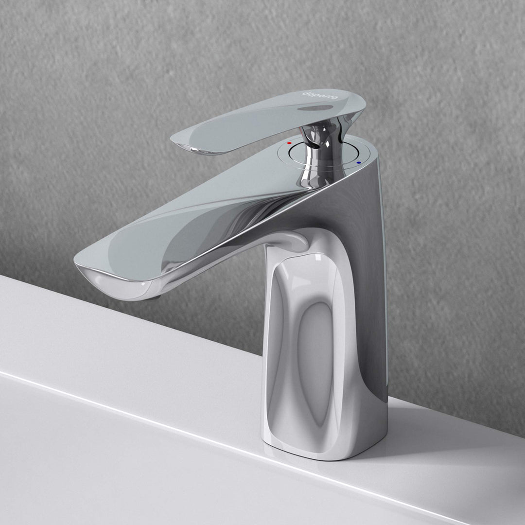 Mai & Mai Armatur Wasserhahn Bad Silber Chrom WAM-7201 | Waschbeckenarmatur 16.5cm hoch | Badinstall