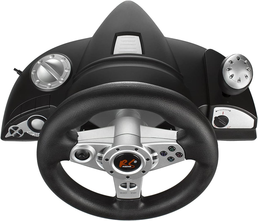 RS700 Gaming Rennlenkrad 270° Lenkbereich Ganghebel Gas- und Bremspedal Vibrationen 7 in 1 Lenkrad K