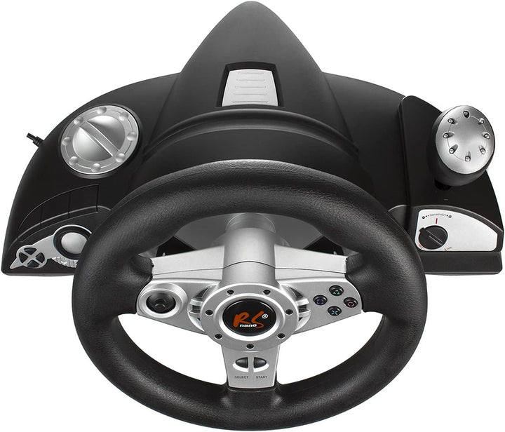 RS700 Gaming Rennlenkrad 270° Lenkbereich Ganghebel Gas- und Bremspedal Vibrationen 7 in 1 Lenkrad K