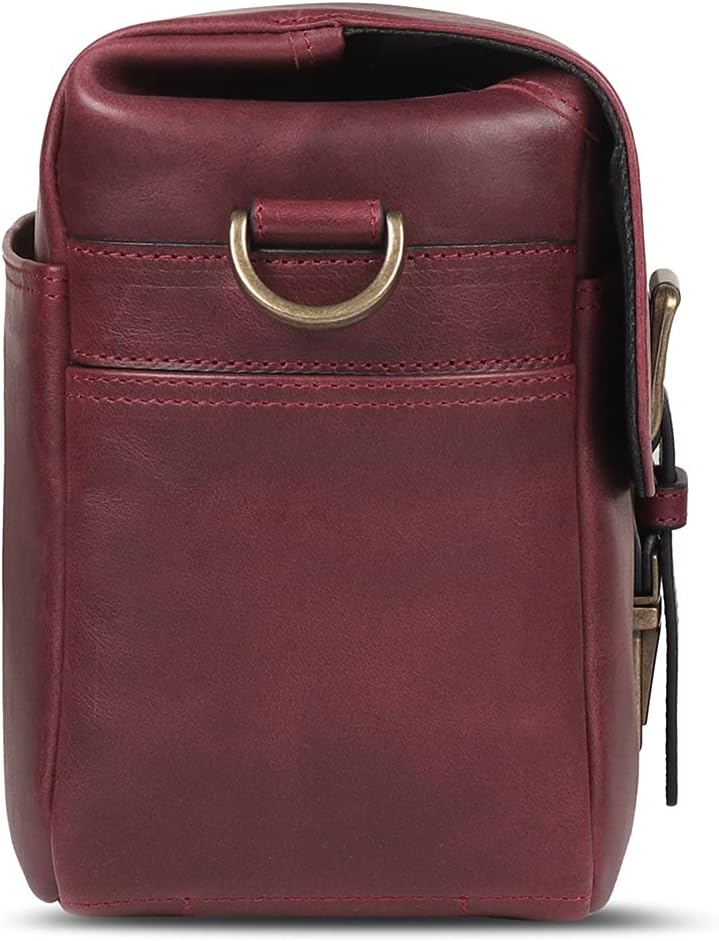 MegaGear MG1703 Torres Umhängetasche für Spiegel-, Sofort- und DSLR-Kameras, echtes Leder, Kastanien