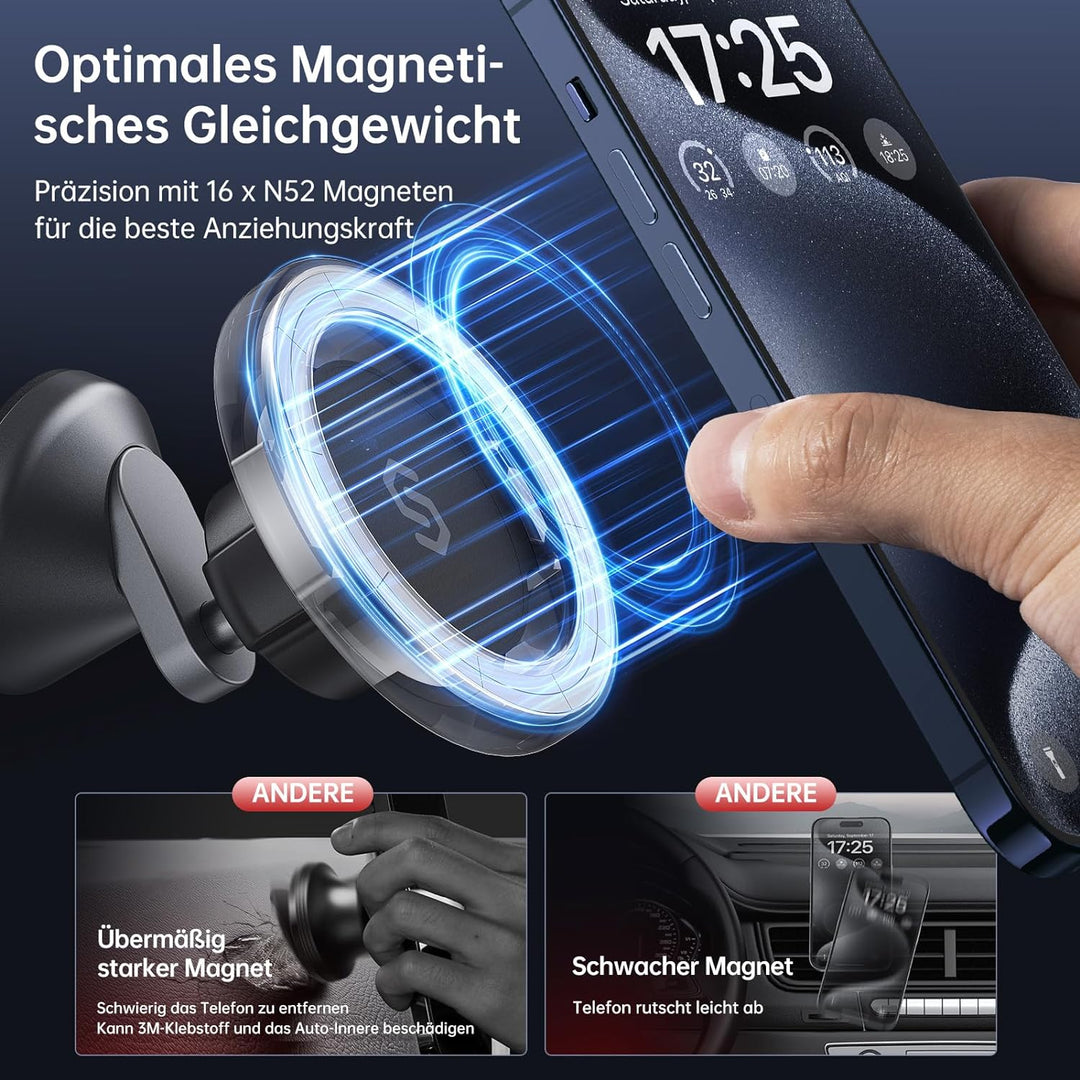 SYNCWIRE Handyhalterung Auto für MagSafe Autohalterung Starke Magneten Auto Handyhalterung Magnetisc