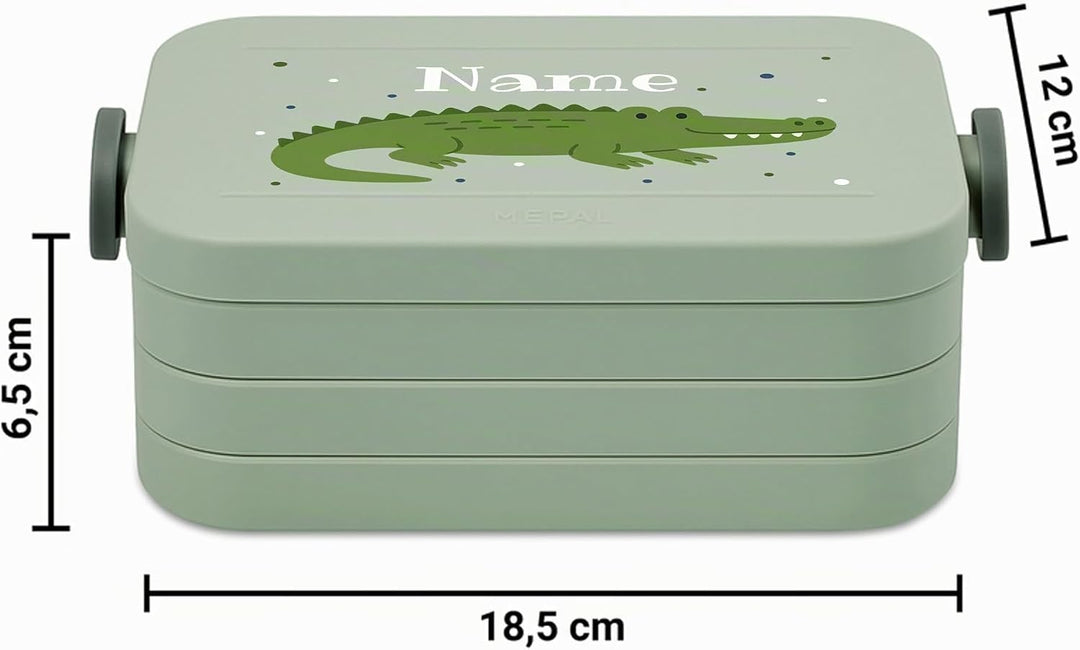 printplanet® Personalisierbare Brotdose „Layout Korkodil“ – Lunchbox/Bento Box von Mepal – mit eigen