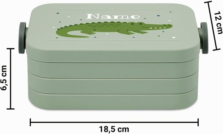 printplanet® Personalisierbare Brotdose „Layout Korkodil“ – Lunchbox/Bento Box von Mepal – mit eigen