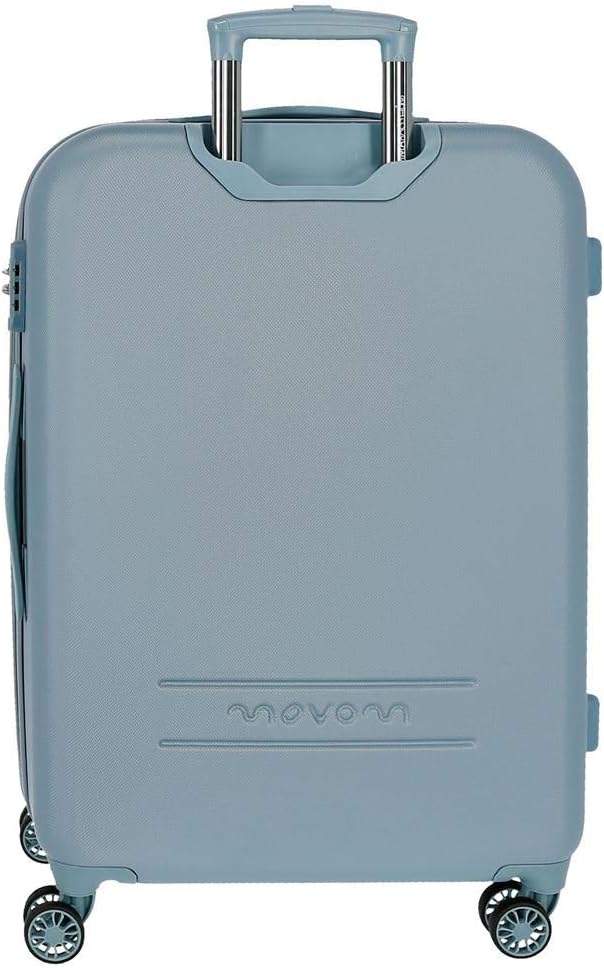 Movom Riga Kofferset Blau 55/70/80 cms Hartschalen ABS Kombinationsschloss 217L 4 Doppelräder Handge