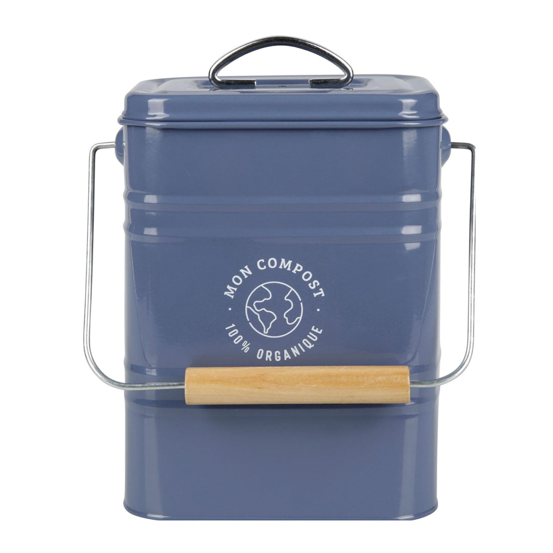 Gimel 536732 Komposteimer für die Küche, 3,5 l, 16,5 cm x 24,5 cm, aus lackiertem Metall – 1 Kohlefi