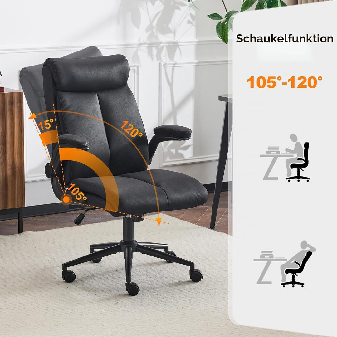Bonnlo Ergonomischer Bürostuhl, Schreibtischstuhl mit hochklappbarer Armlehne, Computerstuhl, Drehst