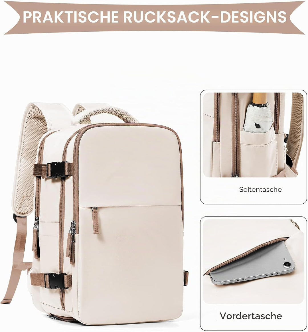 SZLX Vakuum Rucksack Ryanair Handgepäck 40x30x20 Wizzair Reiserucksack Flugzeug für Damen Herren, La