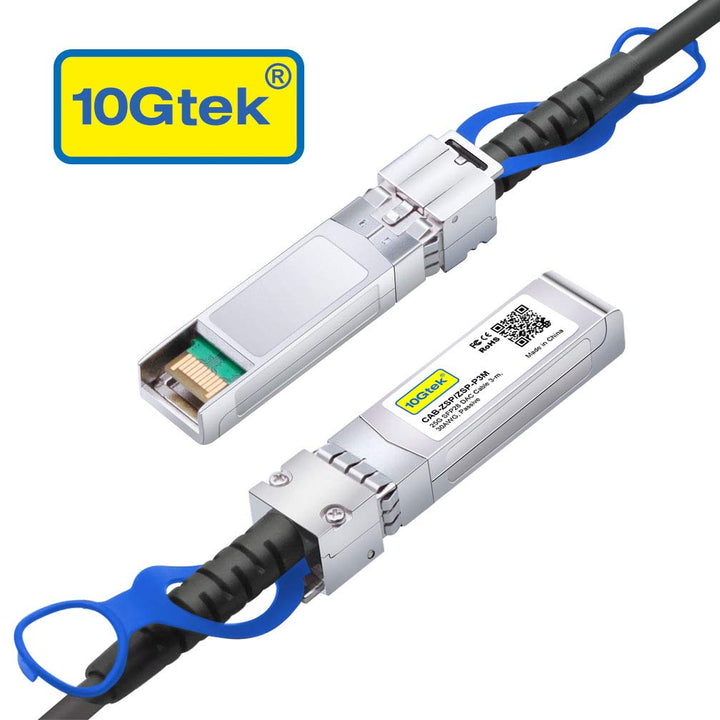10Gtek 25G SFP28 DAC Kabel 0.25-Meter(0.8ft), 25GBASE-CR Passive Direct Attach Copper Twinax Cable f
