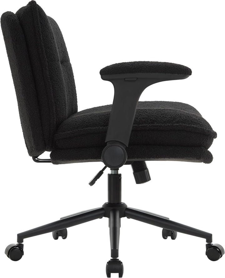 IWMH Schreibtischstuhl Schneidersitz, Bürostuhl mit Armlehne & Rollen Verstellbaren, Ergonomisch Bre